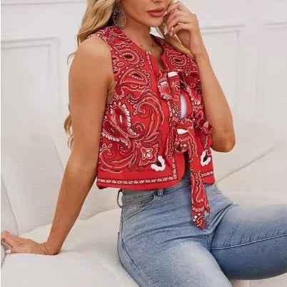 Women's New Casual Round-neck Tie-dye Printed Cotton Vest - VEX CLUB HOUSE