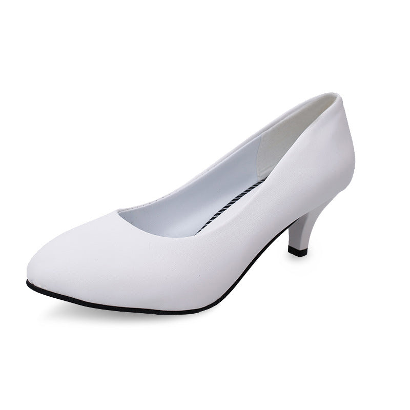 Round Toe Women's Shoes Large Size Thick Heel - VEX CLUB HOUSE