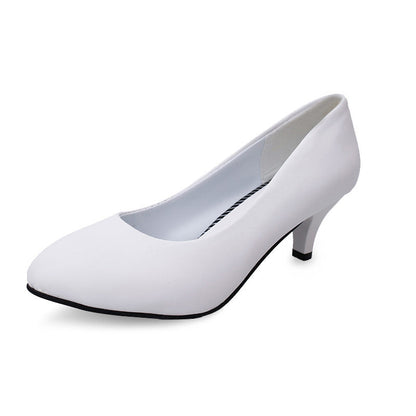 Round Toe Women's Shoes Large Size Thick Heel - VEX CLUB HOUSE
