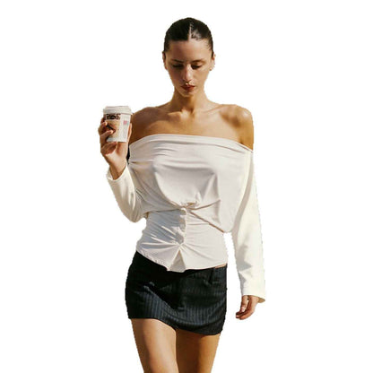 Stylish And Minimalist Long Sleeve Top For Women - VEX CLUB HOUSE
