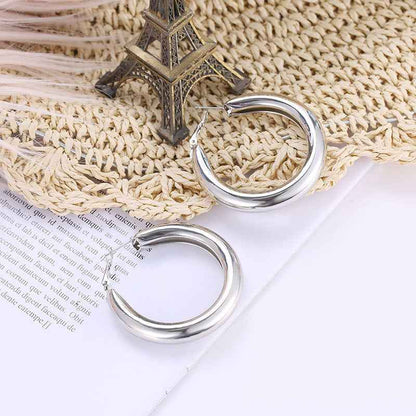Geometric round big earrings women - VEX CLUB HOUSE