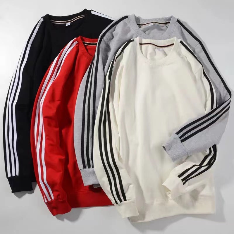 Men's New Sportswear Three-bar Round Neck Long-sleeved Top - VEX CLUB HOUSE