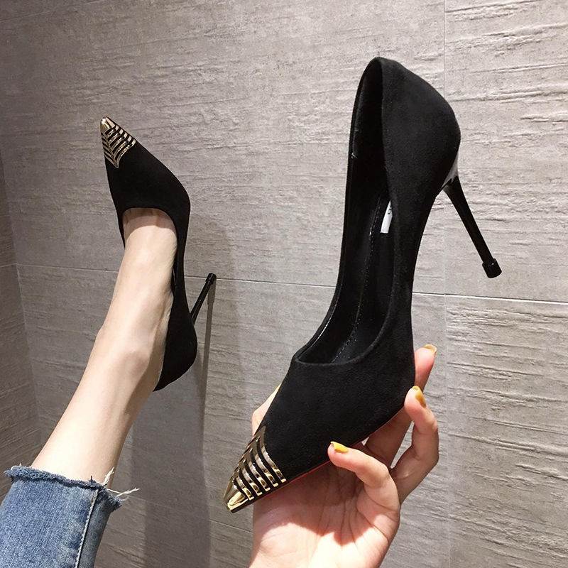 Women's Stiletto New Versatile Metal Pointed Toe High Heels - VEX CLUB HOUSE