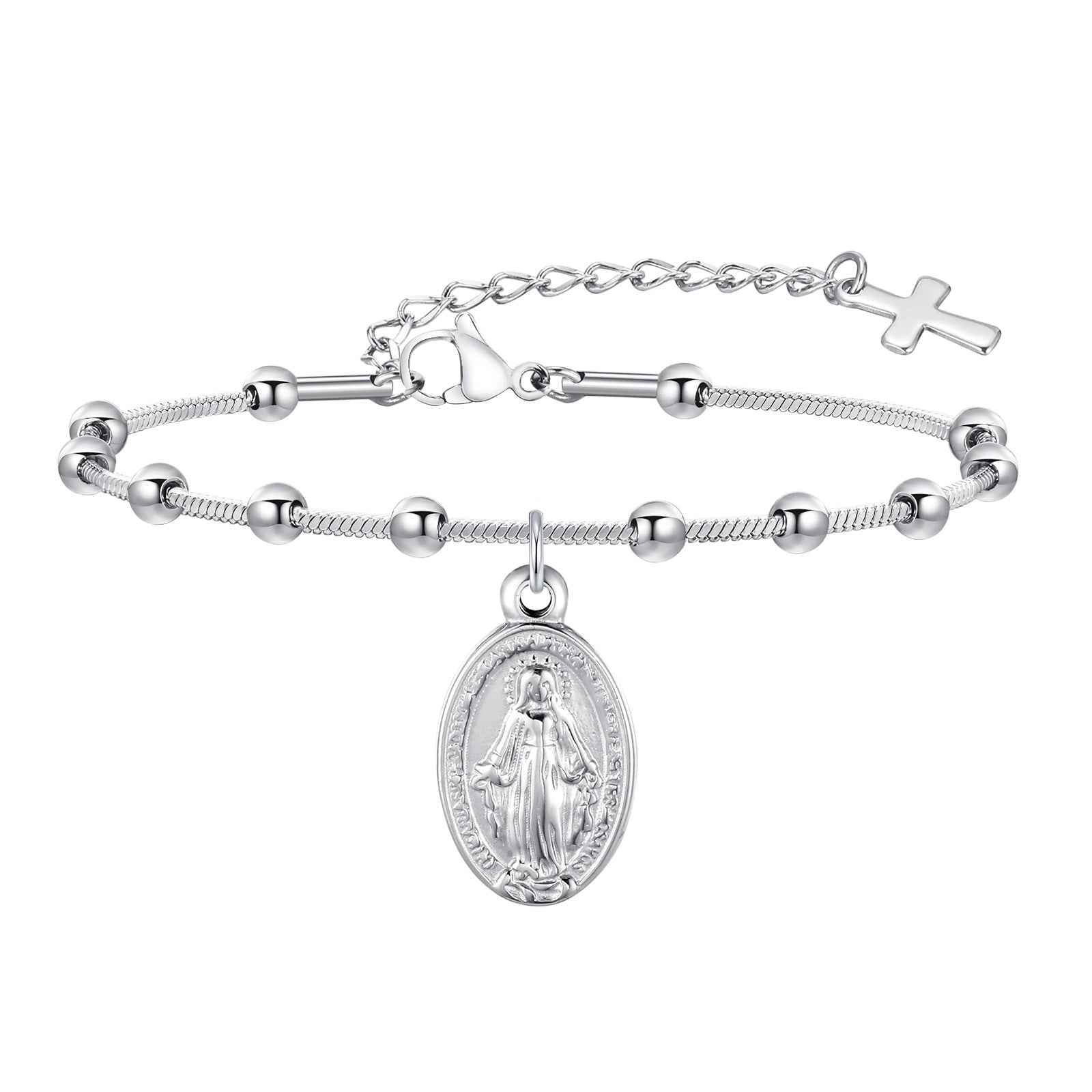 Cross Oval Stainless Steel Bracelet - VEX CLUB HOUSE