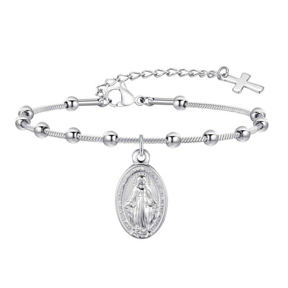 Cross Oval Stainless Steel Bracelet - VEX CLUB HOUSE