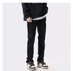 Men's Slim-fit Pure Black Straight Jeans - VEX CLUB HOUSE