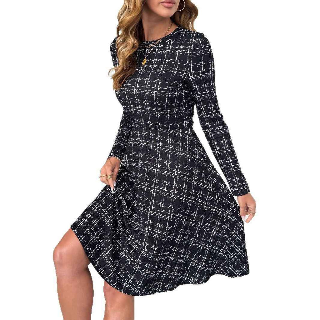 Long-sleeved Cinched Umbrella-style Dress - VEX CLUB HOUSE