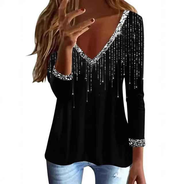 Stylish Minimalist And Relaxed Fit Long Sleeve Top For Women - VEX CLUB HOUSE