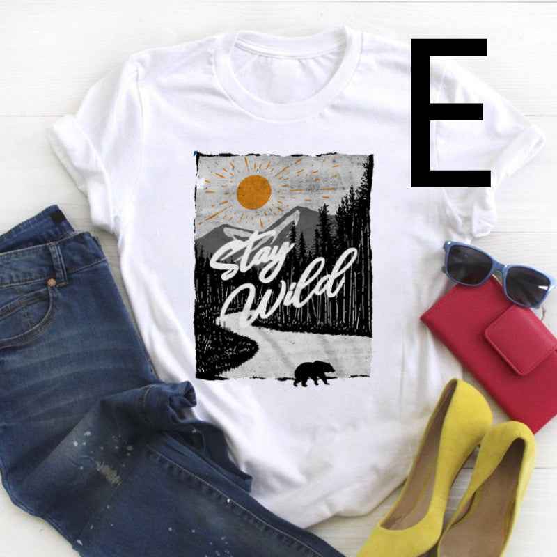 Literature And Art High Mountain Personality Printing Short-sleeved Men And Women - VEX CLUB HOUSE