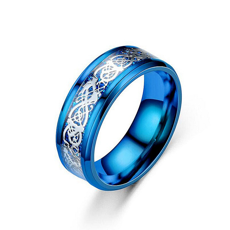 Dragon Pattern Rings Men Stainless Steel Ring Jewelry - VEX CLUB HOUSE