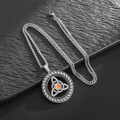 Stainless Steel Witch Knot Pendant Necklace Men Women Silver Jewelry - VEX CLUB HOUSE
