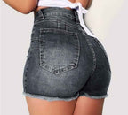 Stretch Slim Fit Ripped Tassel Denim Shorts For Women - VEX CLUB HOUSE