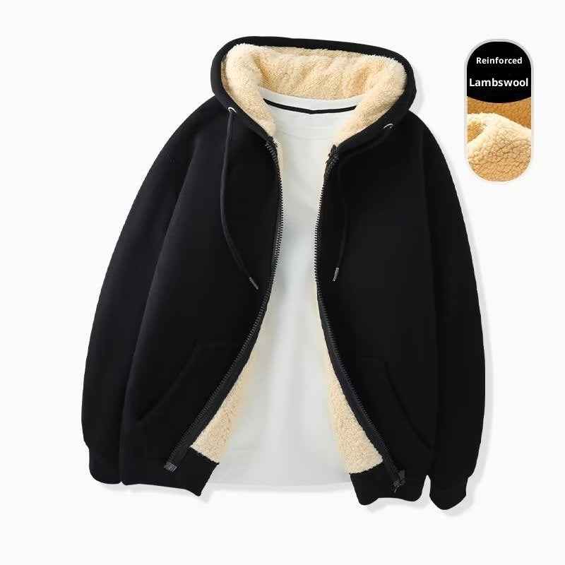 Women's Simple Solid Color Cold-proof Warm Berber Fleece Hooded Jacket - VEX CLUB HOUSE