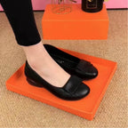 Women's Flat Bottom Leather Fashion Casual Shoes - VEX CLUB HOUSE