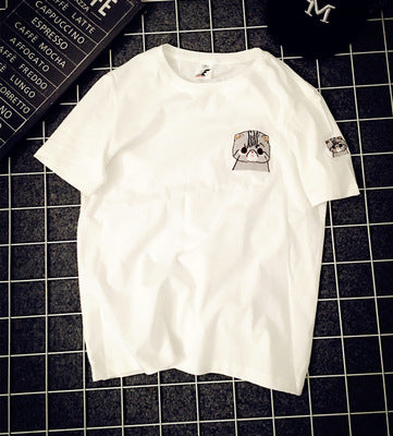 summer new Korean embroideryshort-sleeved T-shirt street fashion BF wind men and women couples tee - VEX CLUB HOUSE