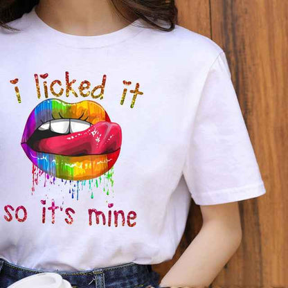 Shut Up Gesture Lips Short Sleeve T-shirt No Letters - VEX CLUB HOUSE