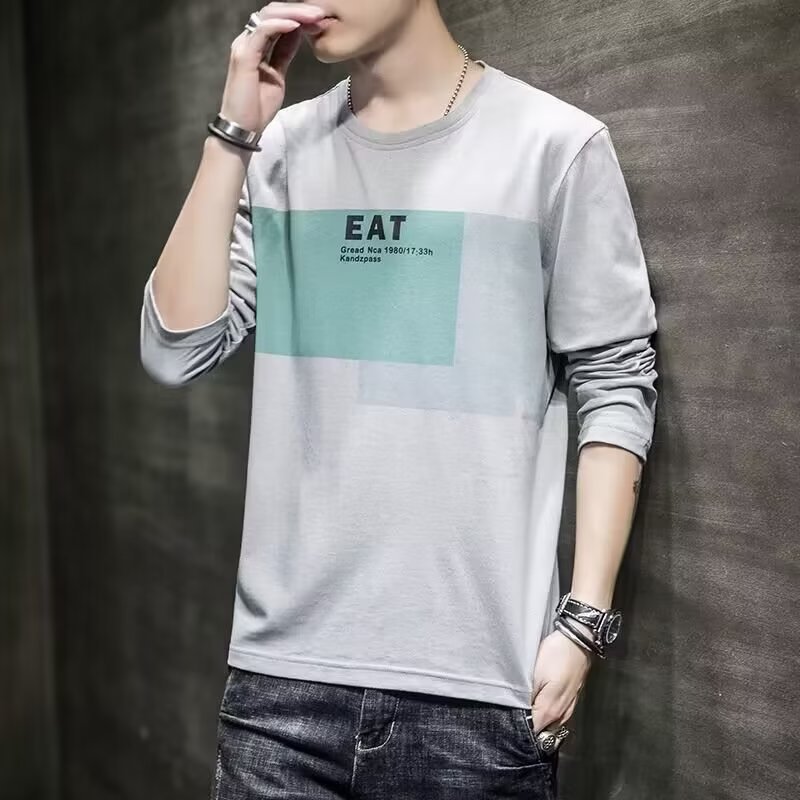 Long Sleeve T-shirt Men's Loose Clothes Autumn Versatile Top Bottoming Shirt - VEX CLUB HOUSE