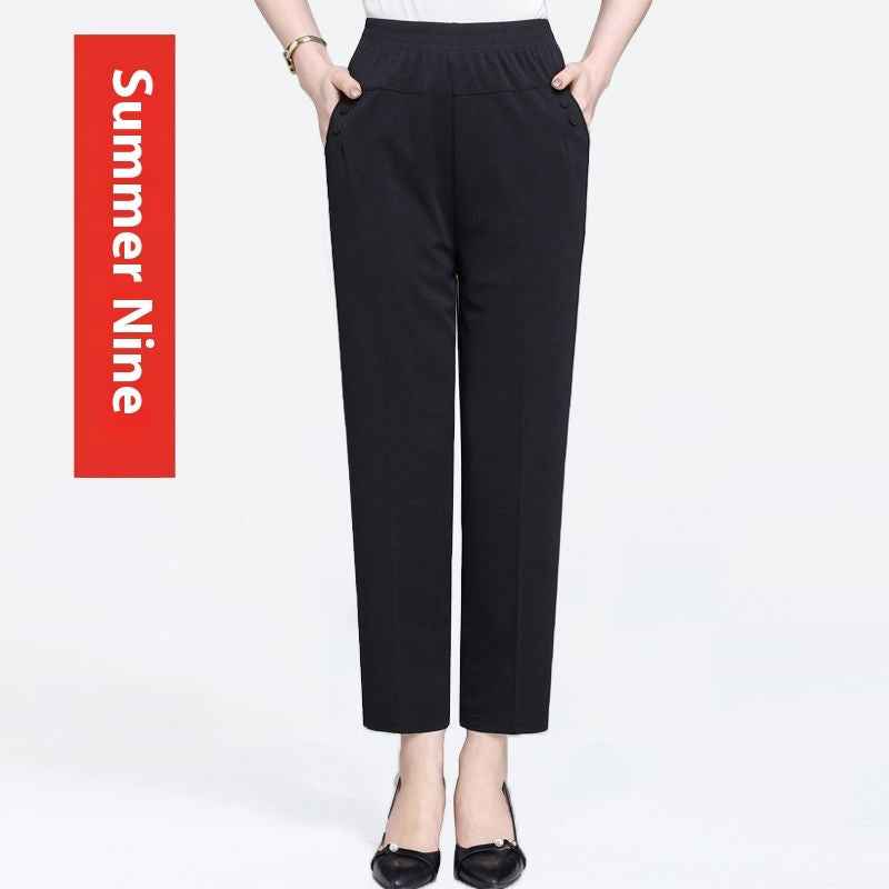 Summer Ice Silk Thin Casual Straight-leg Cropped Pants - VEX CLUB HOUSE