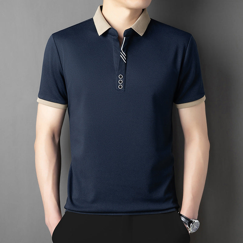 Summer Lapels Short-sleeved T-shirt Men's Skin-friendly Breathable Casual Top - VEX CLUB HOUSE