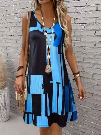 Casual Versatile And Stylish Striped V-neck Dress - VEX CLUB HOUSE