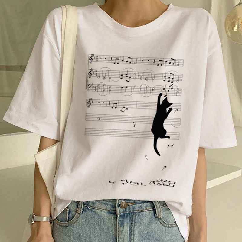Cat Pocket Print Men And Women Couple Short Sleeve - VEX CLUB HOUSE