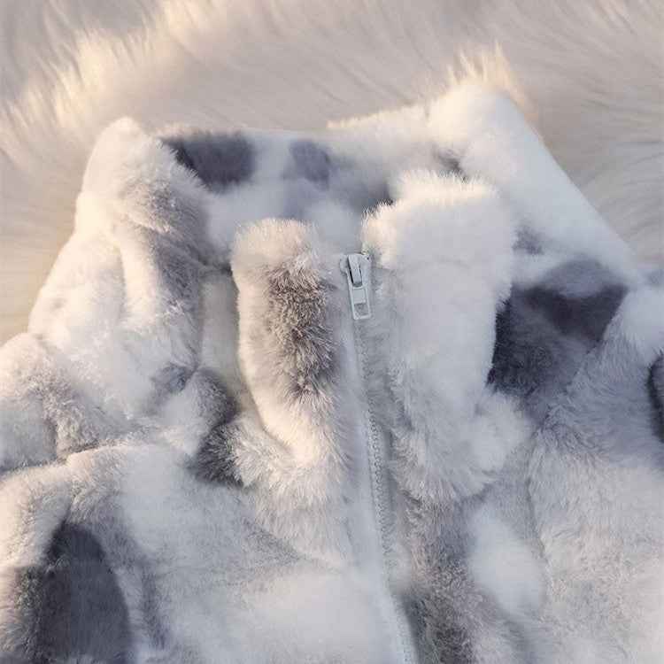 Tie-dyed Lamb Wool Coat High-quality Thick And Loose - VEX CLUB HOUSE