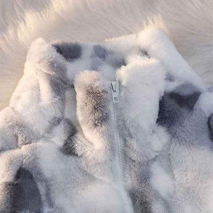 Tie-dyed Lamb Wool Coat High-quality Thick And Loose - VEX CLUB HOUSE
