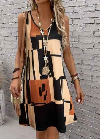 Casual Versatile And Stylish Striped V-neck Dress - VEX CLUB HOUSE