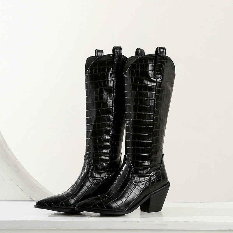 Long Boots Thick Heel Boots Women's Casual Knee-length Boots High Boots - VEX CLUB HOUSE