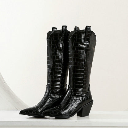 Long Boots Thick Heel Boots Women's Casual Knee-length Boots High Boots - VEX CLUB HOUSE