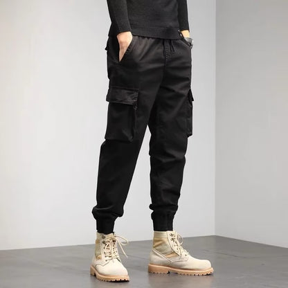 Men's Cropped Tooling Spring And Autumn Loose-fitting Casual Ankle-banded Trousers Multi-pocket - VEX CLUB HOUSE