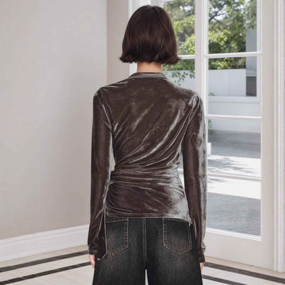 Half-open-collar Long-sleeve Base Shirt A Slim - VEX CLUB HOUSE