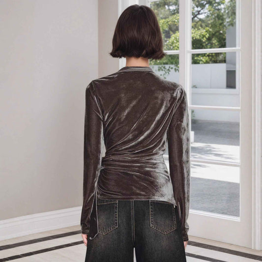 Half-open-collar Long-sleeve Base Shirt A Slim - VEX CLUB HOUSE