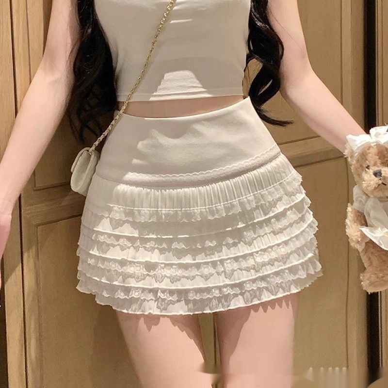 Sweet Lace High-waist Bodycon Skirt - VEX CLUB HOUSE