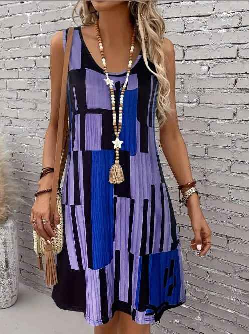 Casual Versatile And Stylish Striped V-neck Dress - VEX CLUB HOUSE
