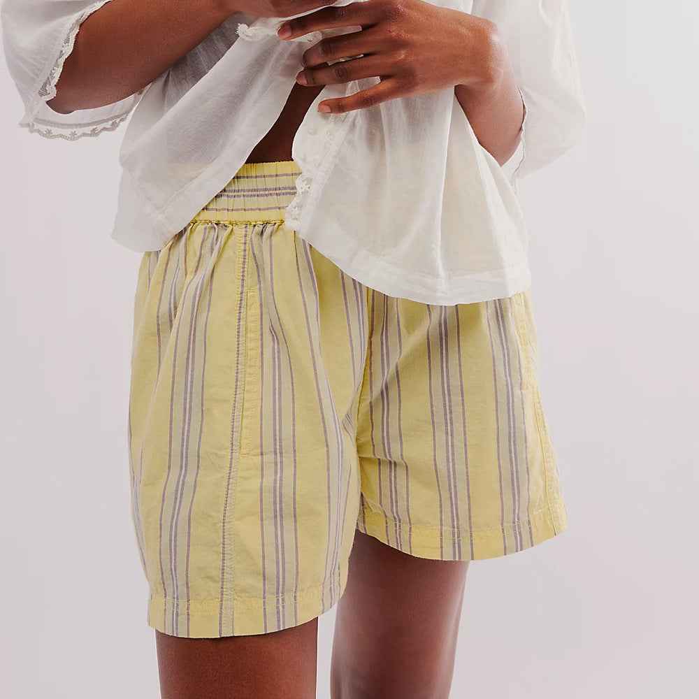 Striped Casual Elastic Pocket Beach Shorts For Women - VEX CLUB HOUSE