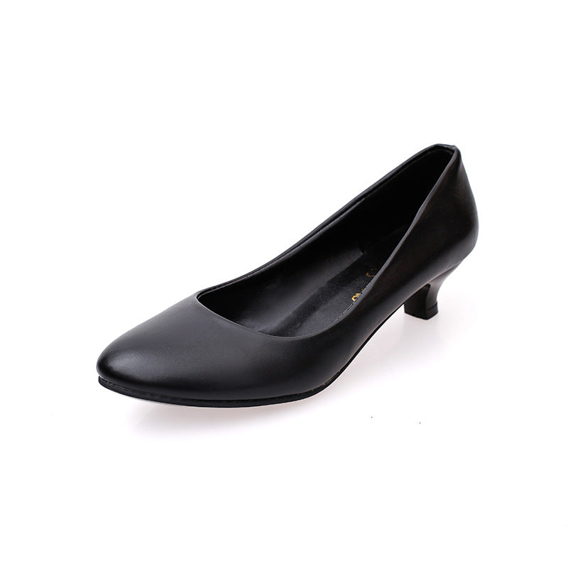 Round Toe Women's Shoes Large Size Thick Heel - VEX CLUB HOUSE