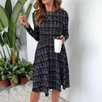 Long-sleeved Cinched Umbrella-style Dress - VEX CLUB HOUSE