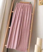 Drape Loose And Versatile High-waist Elastic Thin Straight-leg Pants Cropped Trousers - VEX CLUB HOUSE