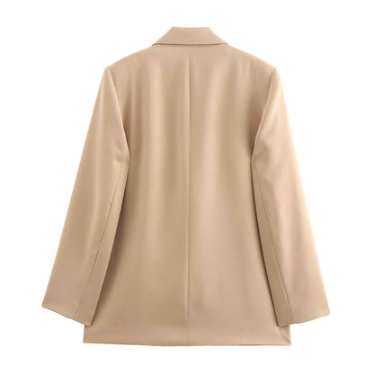 The Casual Long-sleeve Blazer Is Made From A Silk-like Satin Fabric - VEX CLUB HOUSE