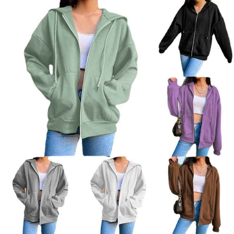 Fashion Women's Loose Street Zip Top - VEX CLUB HOUSE
