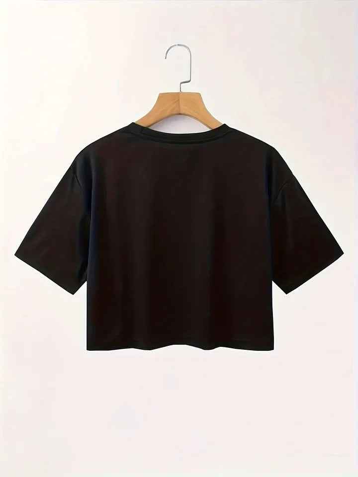 Womens Casual Loose-fitting Breathable Crop Top - VEX CLUB HOUSE