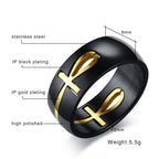 Two Tone Detachable Ankh Egyptian Cross Ring For Men Stainless Steel Male Religious Jewelry V E X C L U B H O U S E