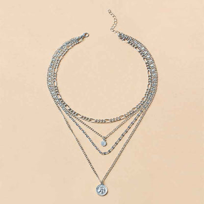 Chunky Gold Necklace Chunky Charm Necklace For Women Layered Gold Necklace For Women Silver Coin Necklace Jewelry Gifts For Women - VEX CLUB HOUSE