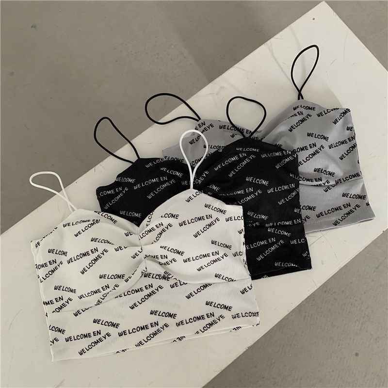 Club Letter Camisole Summer Clothes Women's Crop Top Bra Bralette Vest - VEX CLUB HOUSE