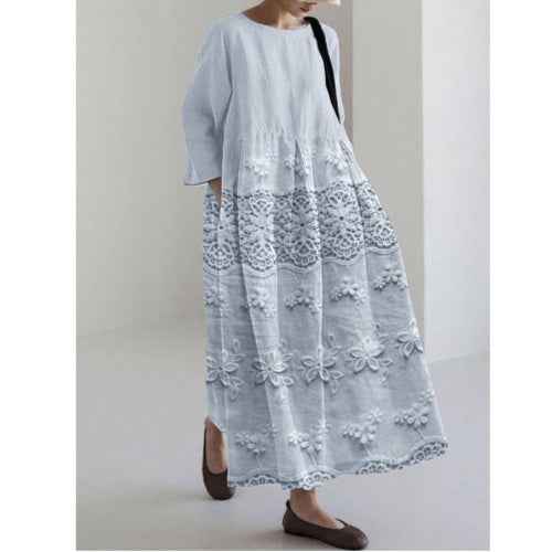 Womens 3D-printed Fashion Plus-size Loose Casual Long-sleeve Dress - VEX CLUB HOUSE