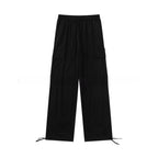 Loose Fitting Casual Straight Leg Cargo Pants With Multiple Pockets And A Drawstring Waist - VEX CLUB HOUSE