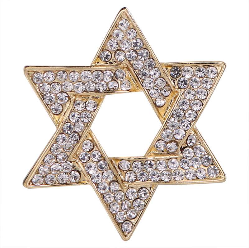 European And American Jewelry Custom-Made Six-Pointed Star Brooch Pins For Men V E X C L U B H O U S E