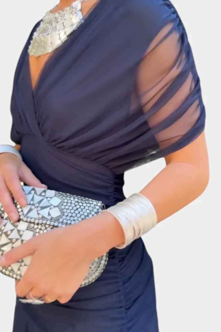 European And American SpringSummer Mesh Printed Camisole Dress - VEX CLUB HOUSE