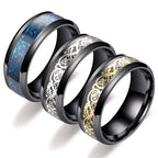 Dragon Pattern Rings Men Stainless Steel Ring Jewelry - VEX CLUB HOUSE